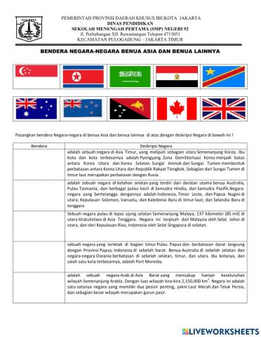 Negara-negara di benua Asia dan lainnya