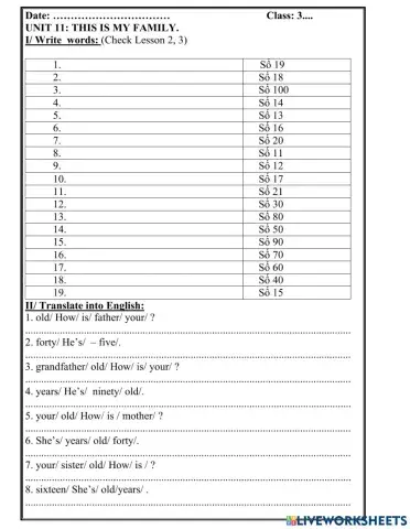 Check unit 11 lesson 2 lớp 3