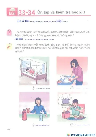 PBT Khoa học 5 bài 33 Ôn tập HKI