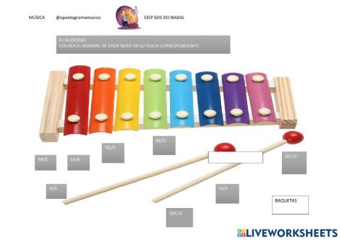 Xilófono notas