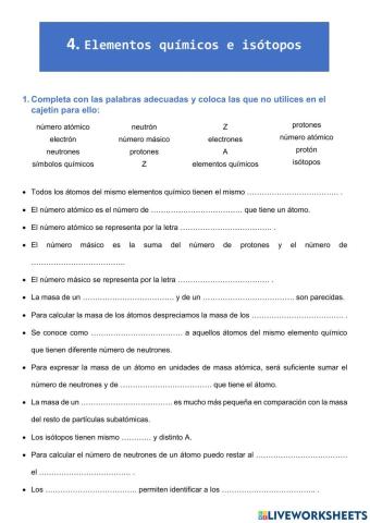 Elementos químicos e isótopos