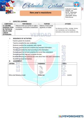 New year's resolutions