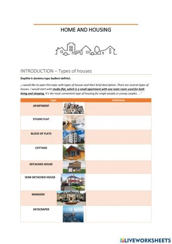 Maturitní otázka - Home and Housing