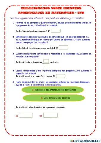 Mis aprendizajes en Matemática