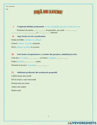 Fișă de lucru