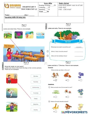 Test smart start 5 theme 1,2