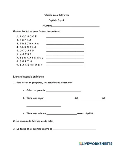 Patricia va a california cap. 3 y 4