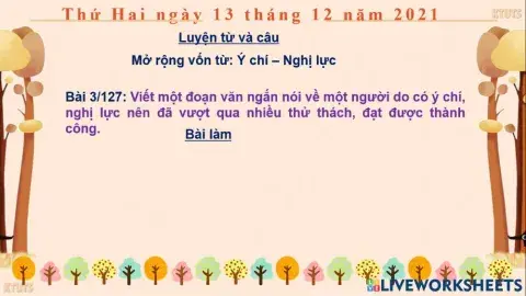 LTVC: Ý chí - Nghị lực