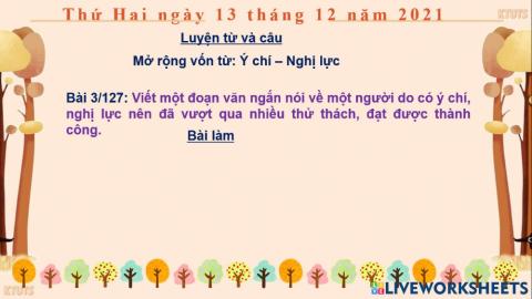 LTVC: Ý chí - Nghị lực