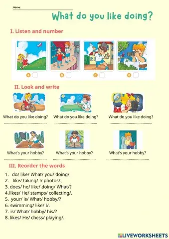 Unit 7 What do you like doing? Lesson 2