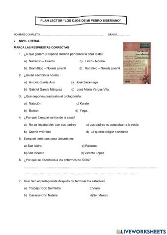 Novela los ojos de mi perro siberiano