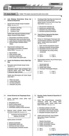 Sejarah Tingkatan 5 Bab 3 Objektif