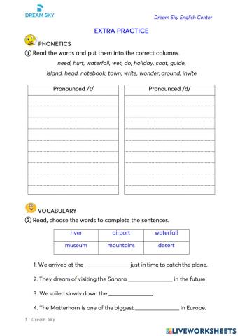 Grade 6 - Extra practice  - Unit 5