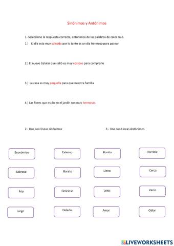 Sinónimos y Antónimos