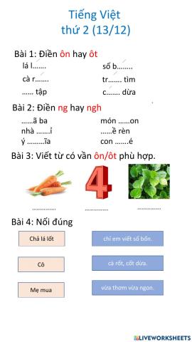 Tiếng Việt thứ 2(13-12)