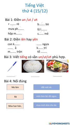 Tiếng Việt thứ 4 (15-12)