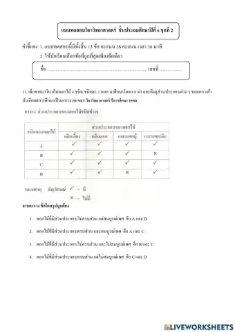 วิทยาศาสตร์ ป.6
