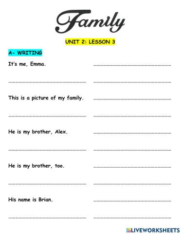 Hang Out Starter Unit 2 Family Lesson 3