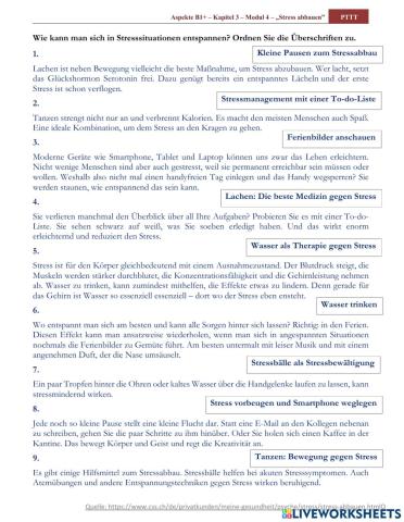 Tipps zum Stressabbau