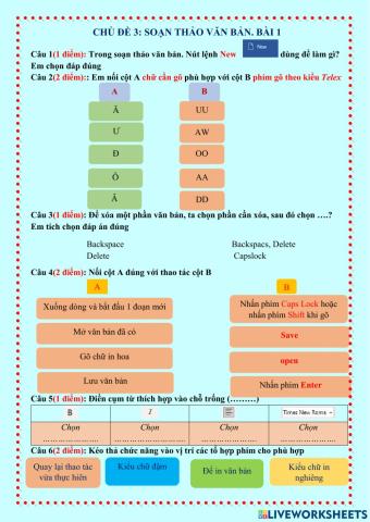 Bài 1.1: chủ đề 3: Soan thảo văn bản