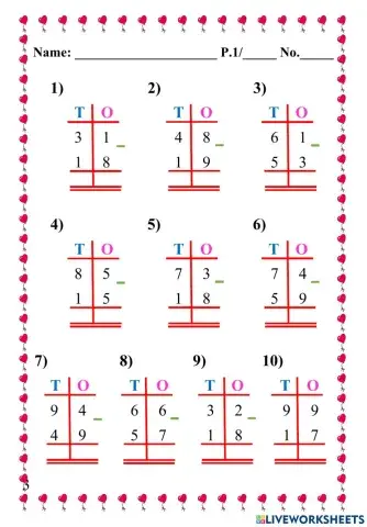 Math subtraction p1