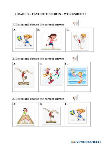 Grade 3 - favorite sports