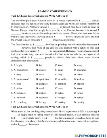 Reading practice 1 (FCE)