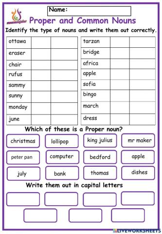Proper and common nouns