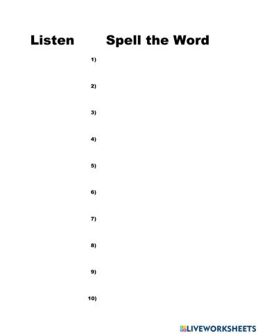 Spelling list