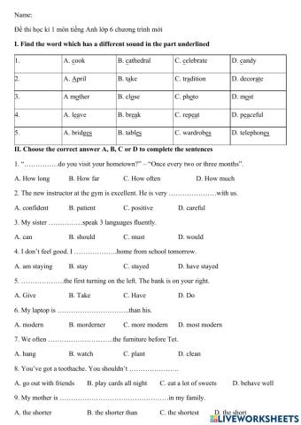 TA6-1st term test 01
