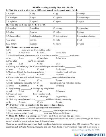 Y7 Review for final term 1 - số 6
