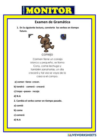 Examen de gramática