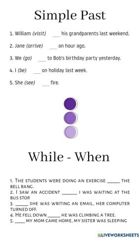 WHILE-WHEN and SIMPLE PAST