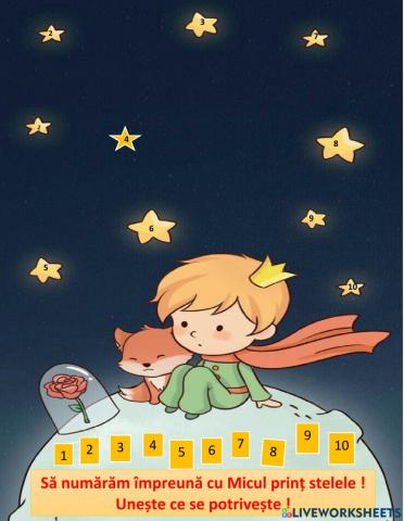 Planeta Micului Prinț: Unește ce se potrivește! (Fișă de lucru)