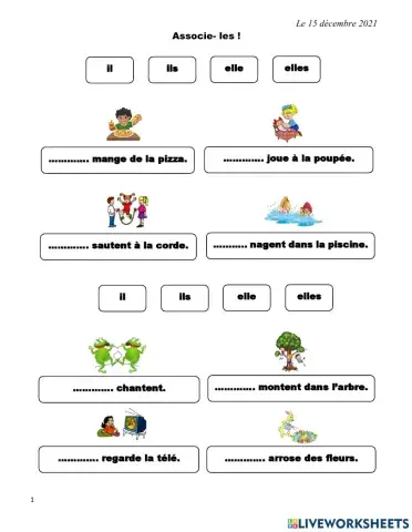 Pronoms sujets à la 3è personne