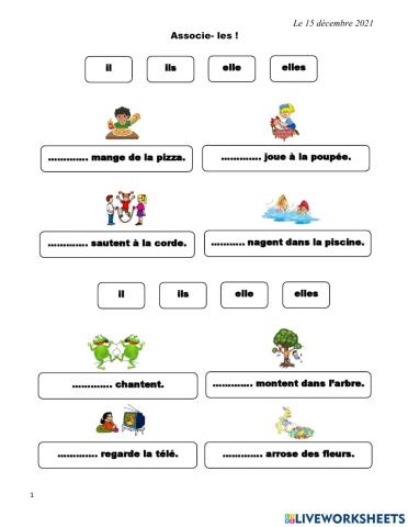 Pronoms sujets à la 3è personne