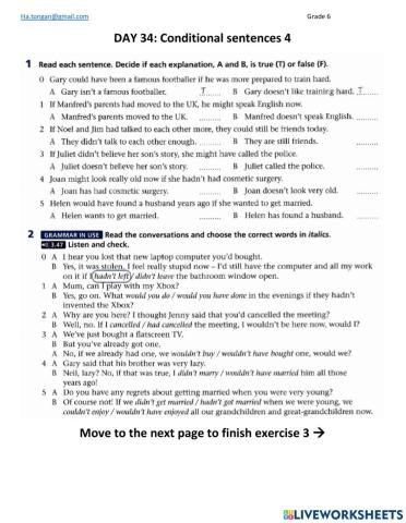 G6 Day 34 Conditional sentence 3