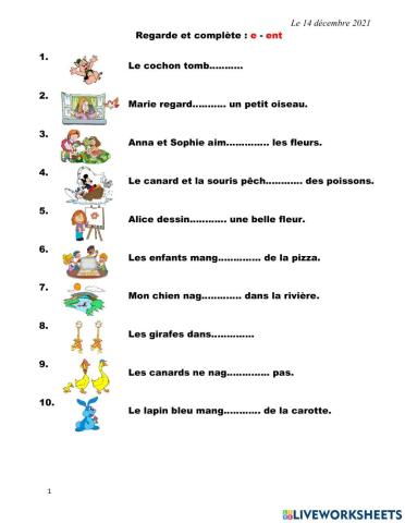 Verbes du 1er groupe à la 3è personne