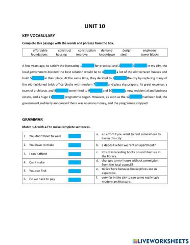 Complete 4-5 - wb - unit 10 - grammar&vocab