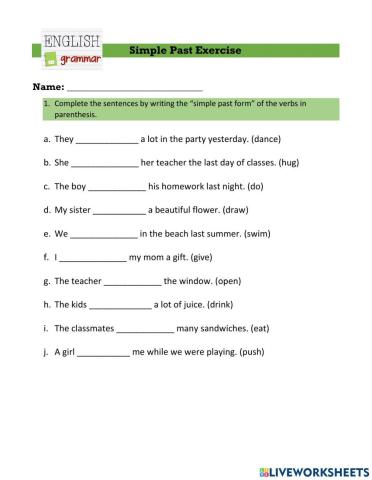 Simple Past Exercise