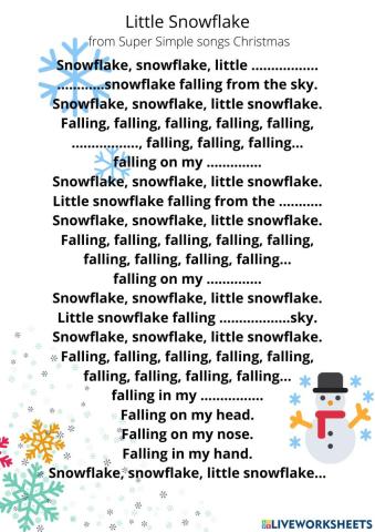 Little Snowflake from Super Simple Songs