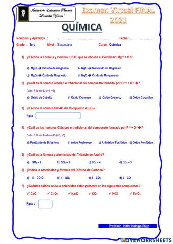 Química 3ero Secundaria