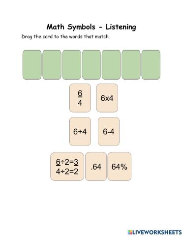 Math Symbols: Listening