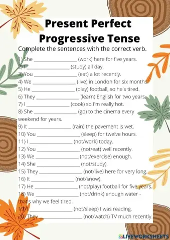 Present perfect progressive