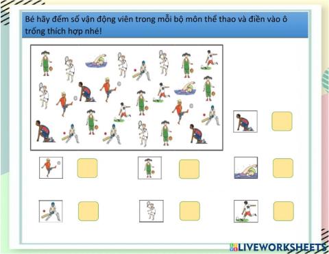 Lập biểu đồ các bộ môn thể thao