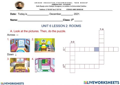 Activities about rooms 3rd