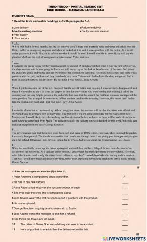 Third period reading quiz