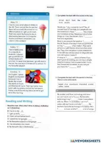 Gogetter 2 unit 1-3 reading