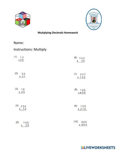 Multiplying decimals