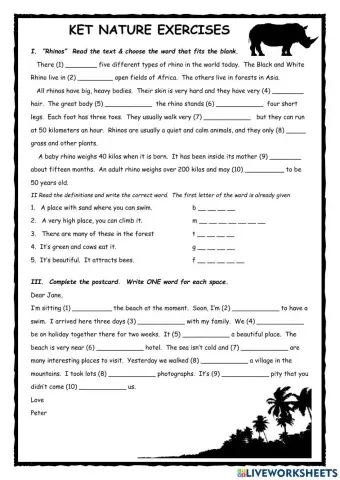 KET Nature Exercisesd